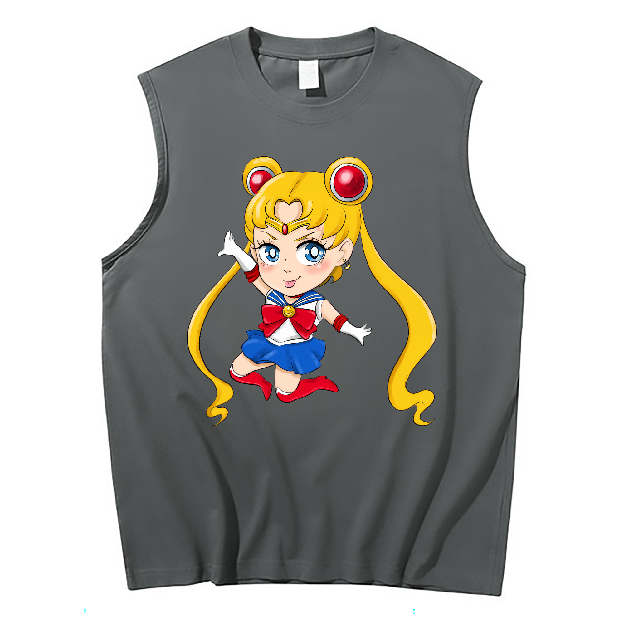 （画像用） 美少女戦士セーラームーン 月野 うさぎ つきの うさぎ Sailor Moon Tsukino Usagi コットン100％タンクトップ（フロントプリント）